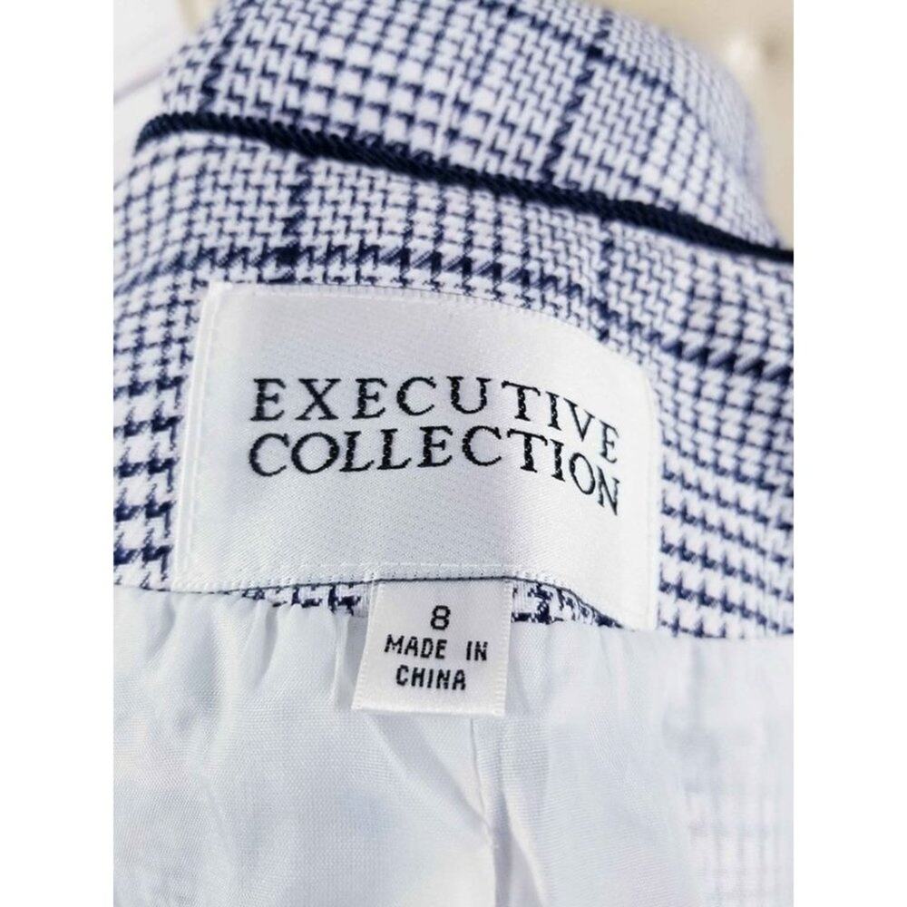EXECUTIVE COLLECTION SUIT JACKET‎ Career Office Work Formal navy white Size 8 - Picture 4 of 6